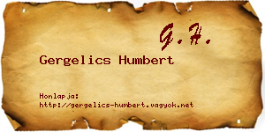 Gergelics Humbert névjegykártya
